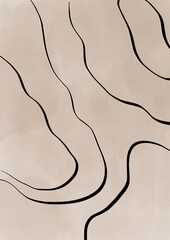 Abstract illustration. Poster. Simple lines on a color background.