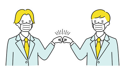 拳と拳を突き合わせてする挨拶