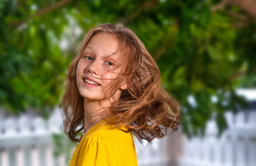 Portrait of a teenager in the trees.