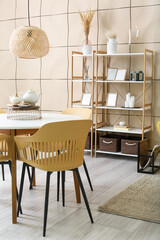Interior of modern dining room
