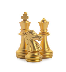 Fototapeta na wymiar Chess pieces on white background