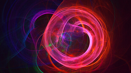 3D rendering abstract multicolor fractal light background