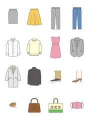 洋服リフォーム店　サービス内容のイラストセット