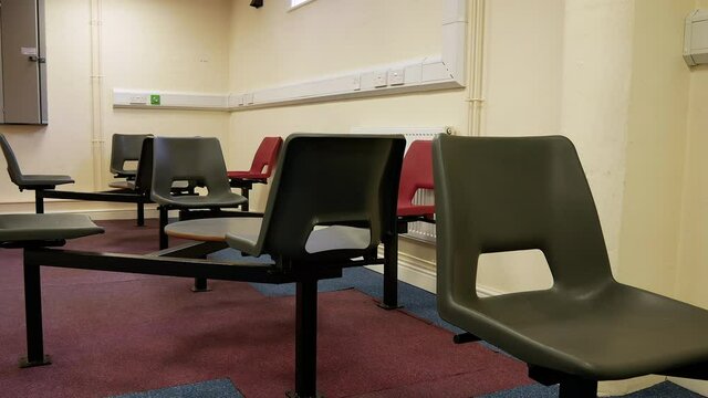 Prison visitor area for meeting family and friends.Fixed Chairs