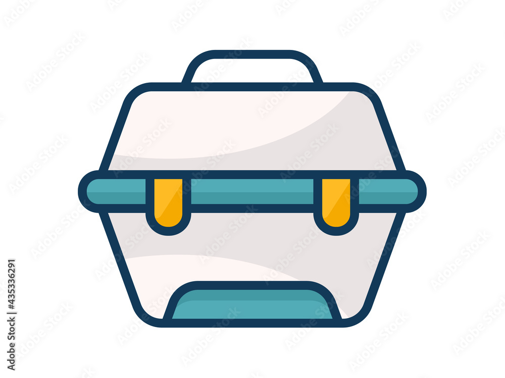 Poster tool box utensil single isolated icon with filled line style