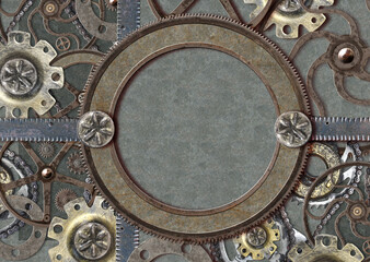 Grunge background in steampunk style