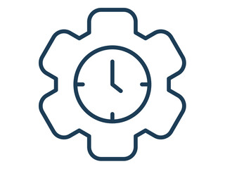 productivity efficiency working time single icon white isolated background with outline style