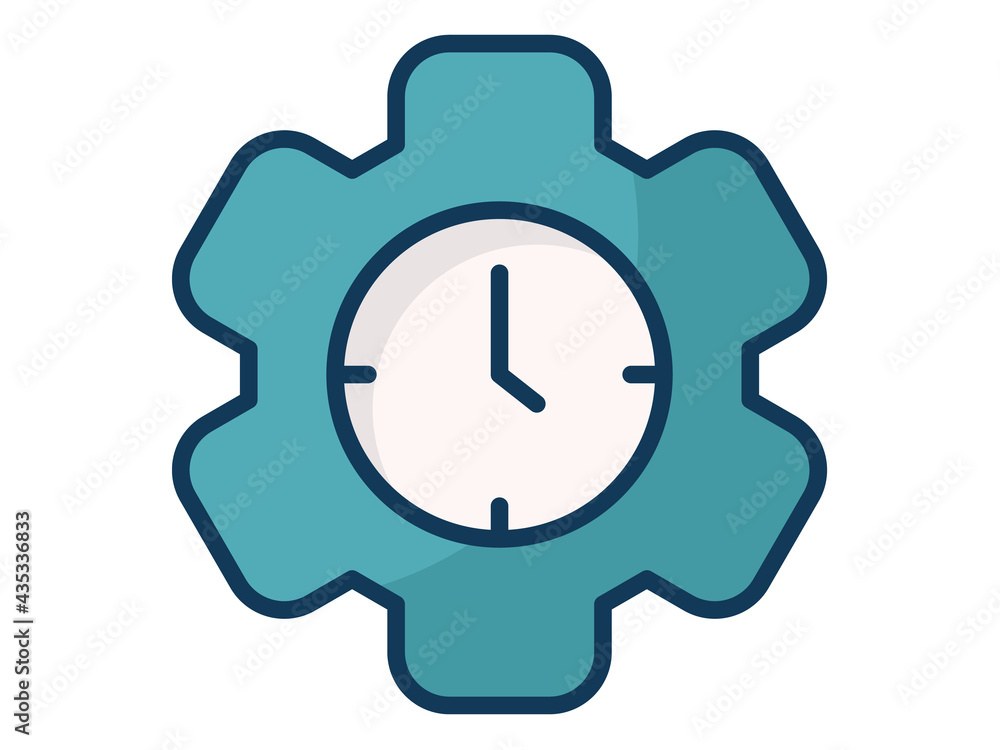 Poster productivity efficiency working time single isolated icon with filled line style
