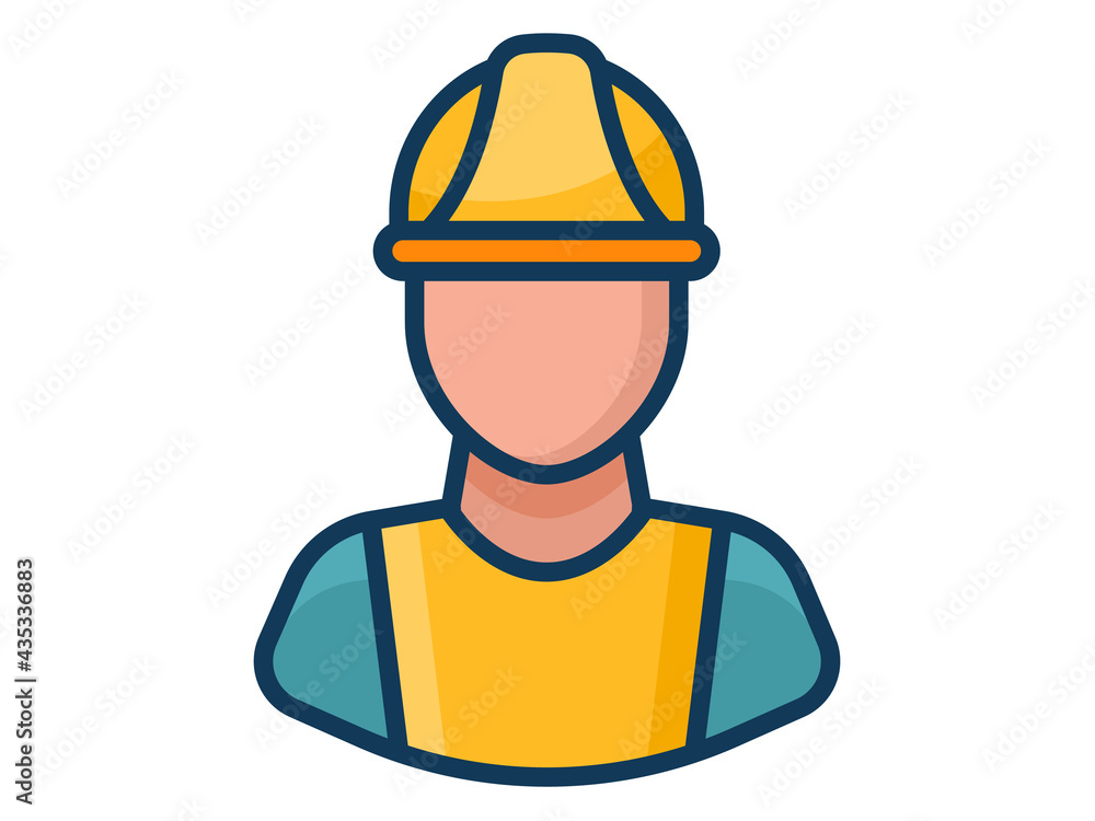 Poster worker handyman single isolated icon with filled line style