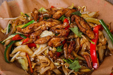 Asian cuisine - Wok with chicken