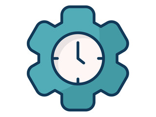 productivity efficiency working time single isolated icon with filled line style