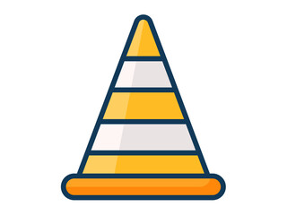traffic cone single isolated icon with filled line style
