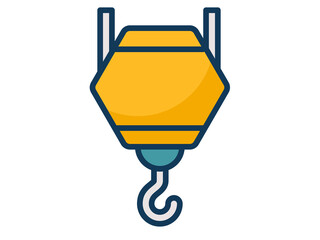 crane construction single isolated icon with filled line style