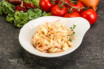 Vegetarian Cole slaw salad with cabbage