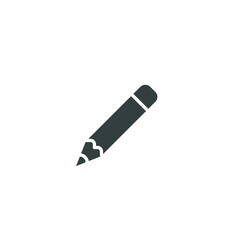 Pencil icon. Write, writing note symbol for education, office, and school. Pen study equipment tool. Solid style pictogram in black logo.  Vector illustration. Design on white background. EPS 10