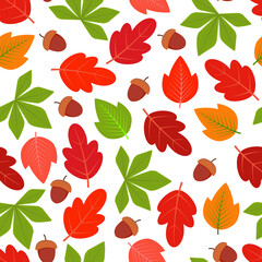 Elegant trendy seamless vector floral ditsy pattern of tropical colorful autumn leaves. Trendy foliage repeating pattern suitable for fashion, interior, wrapping, packaging, textile industry