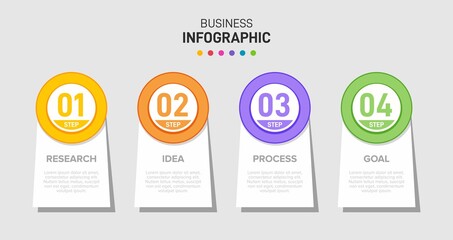 Infographic design with icons and 4 options or steps. Thin line vector. Infographics business concept. Can be used for info graphics, flow charts, presentations, web sites, banners, printed materials.