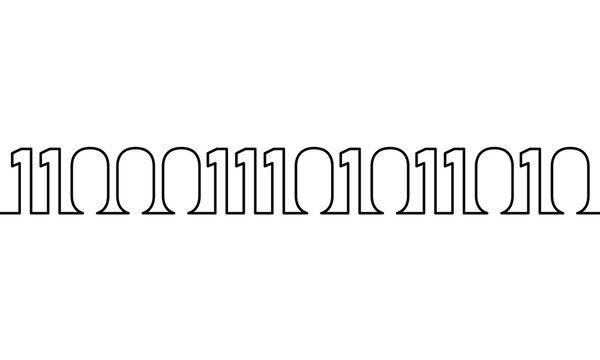 Cloud computing continuous line art. Border from binary code numbers. Big data information future modern internet business technology. Single one line drawing vector illustration