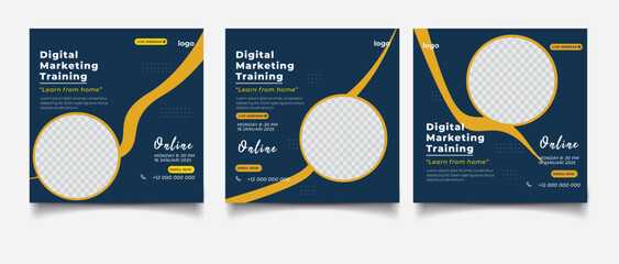 Digital marketing live webinar and corporate social media post template