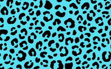 Abstract modern leopard seamless pattern. Animals trendy background. Blue and black decorative vector stock illustration for print, card, postcard, fabric, textile. Modern ornament of stylized skin