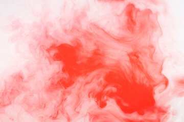 Bloody stains on water background texture. bloody smudged. Red smoke background. watercolor in...