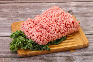 Raw pork minced meat for cooking