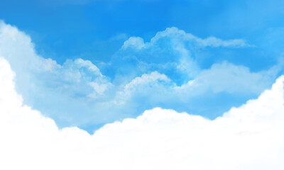 夏空の風景イラスト（青）