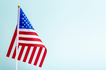 American USA flag on a blank background. Holiday Flag for American Public Holidays and Elections