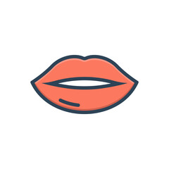 Color illustration icon for lips
