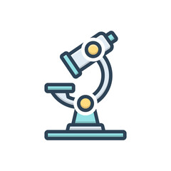 Color illustration icon for microscope
