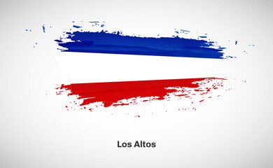 Creative happy national day of Los Altos country with grungy watercolor country flag background