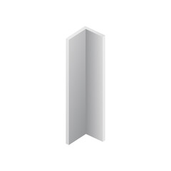 Construction beam in shape of corner, realistic vector illustration isolated.