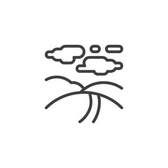 Countryside landscape line icon