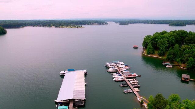 Aerial Pullout Marina on Lake Keowee