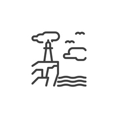 Lighthouse on seashore line icon © alekseyvanin
