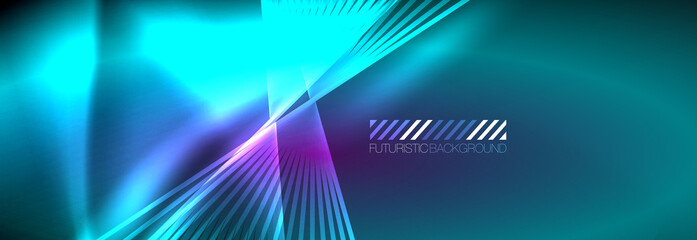 Neon dynamic beams vector abstract wallpaper background. Wallpaper background, design templates for business or technology presentations, internet posters or web brochure covers