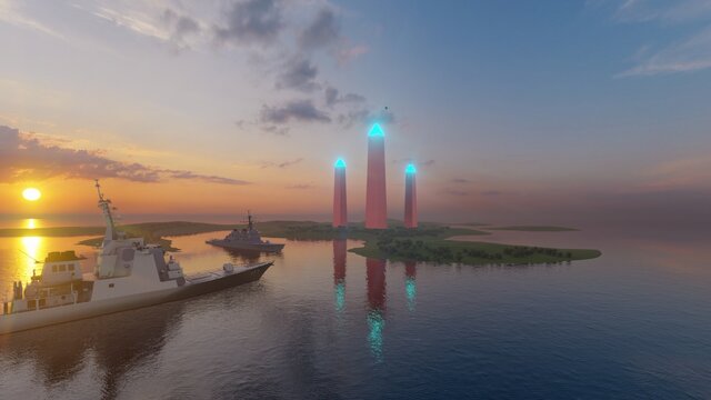 obelisk of light in island