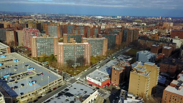 Aerial Still Shot of Apartment Buildings in Queens, New York