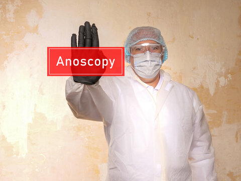 Healthcare concept about Anoscopy with inscription on the piece of paper.