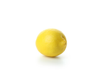 Fresh single lemon isolated on white background