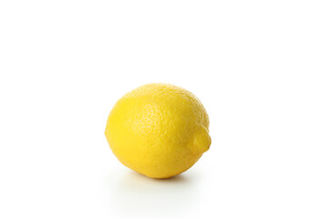 Fresh single lemon isolated on white background