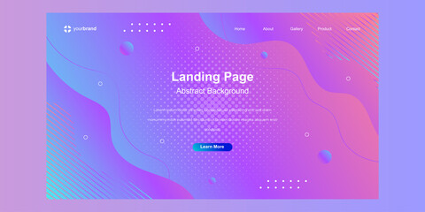 Minimal geometric background. Dynamic shapes composition abstract landing page