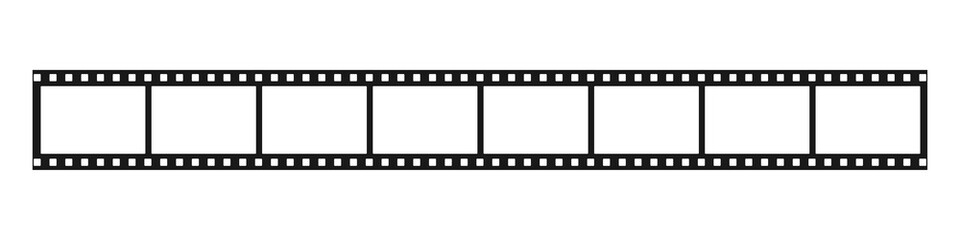 Blank film strip isolated on white background. 35mm film. Cinema concept. Vector illustration