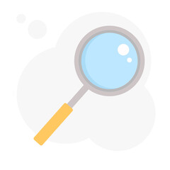 Magnifier on white background. Employees and human resources. Find team icon. Magnifying glass illustration.