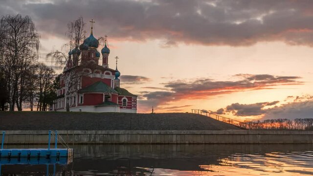 The temple of Dmitry on Blood at sunset. Uglich, Russia.