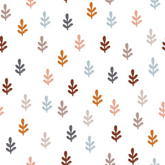 Seamless pattern with doodle branches