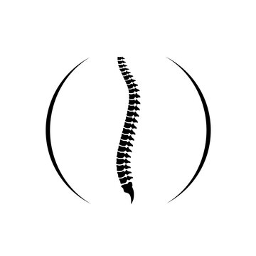 Human spine icon isolated on white background