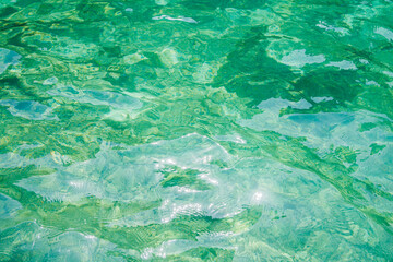 Abstract water wave, sun reflections in pool water