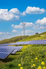 solar panel & wind turbine