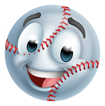 Baseball Ball Emoticon Face Emoji Cartoon Icon